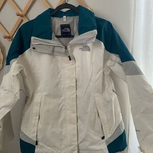 The North Face Women's Teal and Cream Ski Jacket